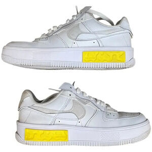 Nike Air Force 1 AF1 Fontanka White Yellow Womens US 6 Athletic Low DA-7024-101